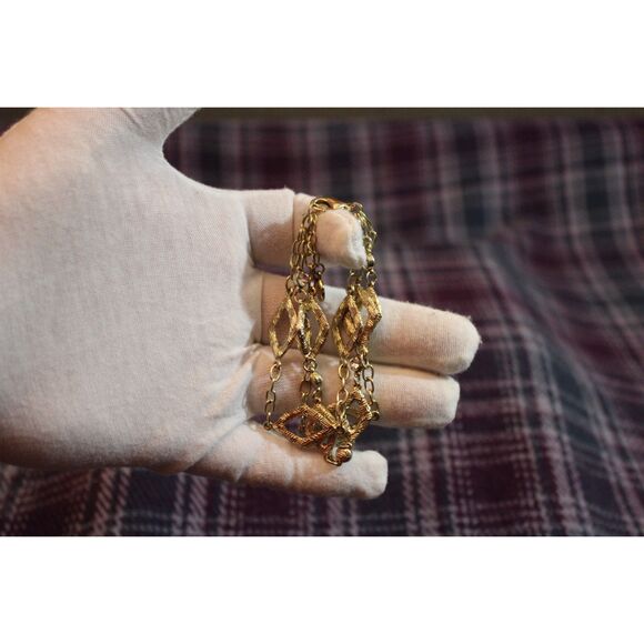 Alfani Gold Tone Diamond Link Rhinestone Bracelet - Picture 8 of 9